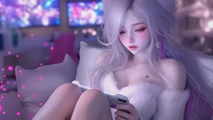 玩游戏少女