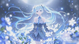 初音的梦幻星空花海