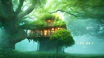 4k原始森林小屋