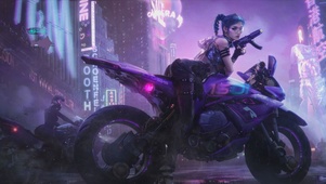 机车长腿美女