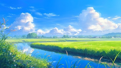 唯美治愈纯净水田
