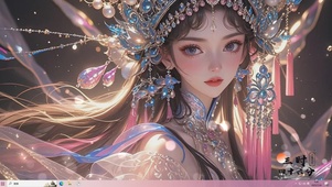 国粹京剧装扮的花旦美女