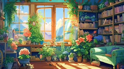 阳光绿植书房