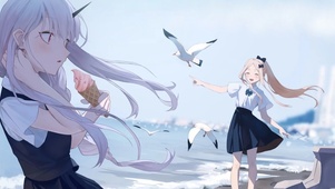 海鸥与少女