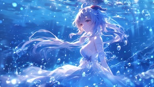 雪墨壁纸丨甘雨丨深海少女丨