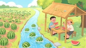 童年夏日瓜田
