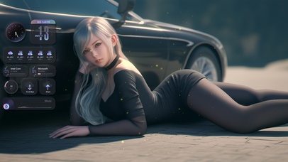 青丝如墨，垂至腰际