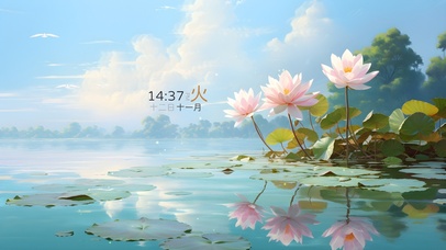 4k 治愈梦幻荷花池