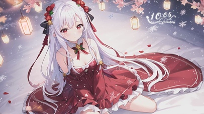 唯美冬雪圣诞少女