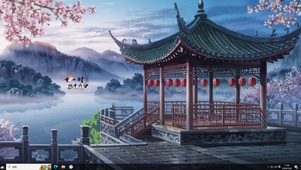 浪漫樱花古风亭台主题