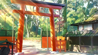 唯美日式庭院树林