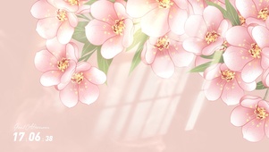 小清新手绘 光影桃花