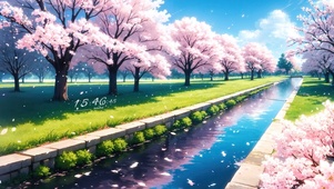 樱花河流