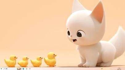 4K可爱喵和可爱鸭主题