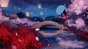 小桥流水落花