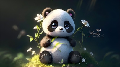 4k萌宠熊猫宝宝