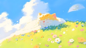 草地慵懒猫咪