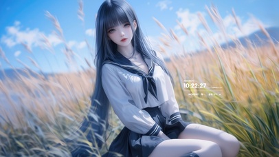 芦苇丛黑丝少女