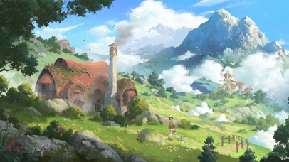 唯美治愈动漫平原小屋