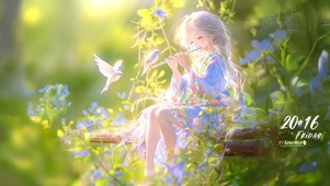 春季秋千少女