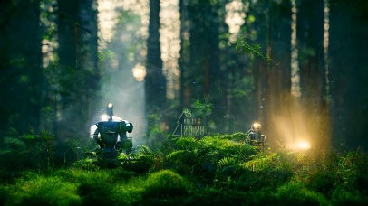 4k 森林草地探索机器人