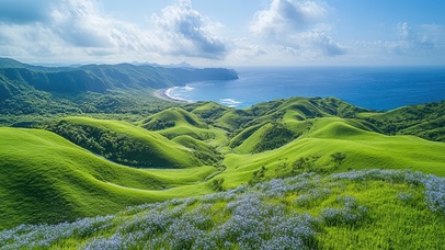 火山岛绿色护眼山谷