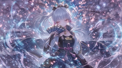 雪墨壁纸丨神里绫华丨落英缤纷丨