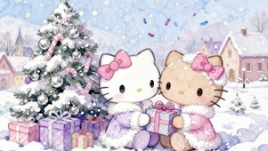 两只Kitty猫过圣诞