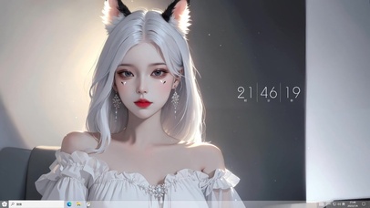 4k白发狐耳连衣裙美女