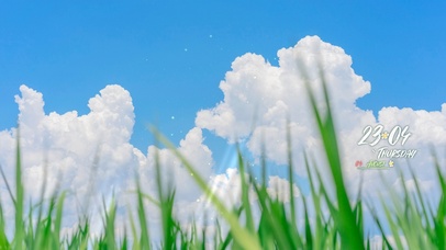 4K清新绿草蓝天