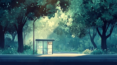 静谧森林公交站