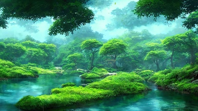 4k 治愈护眼雨天绿林