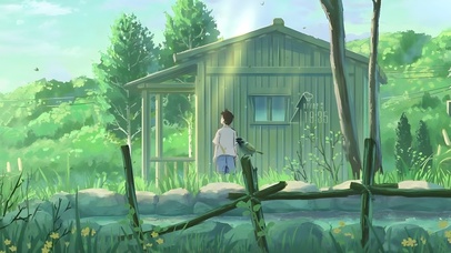 唯美治愈乡村动漫小木屋