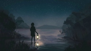 夜空提灯少女