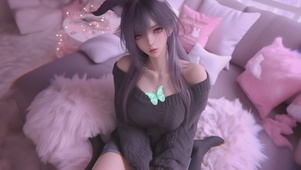 甜美兔耳朵女孩