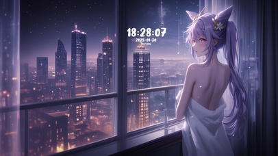 雪墨壁纸丨刻晴丨夜色迷人丨