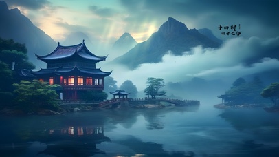 4K古风山间阁楼