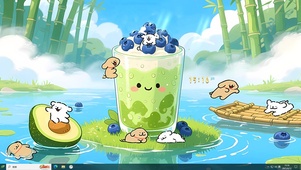 清新牛油果奶昔小狗