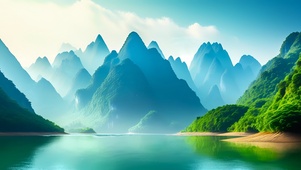 大自然山水湖泊好风水风景