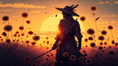 夕阳下的向日葵