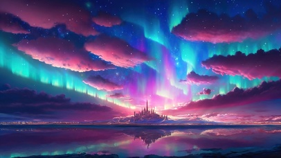 4K唯美治愈梦幻极光天空