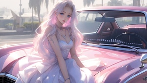 跑车美少女