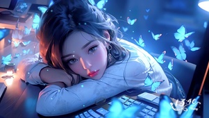 4K加班中的少女