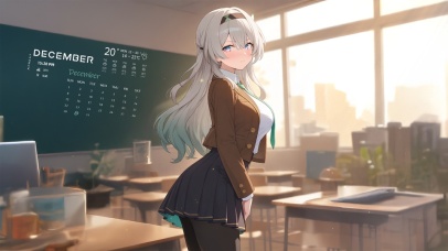 唯美教室夕阳黑丝学姐