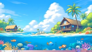 宁静夏日海边