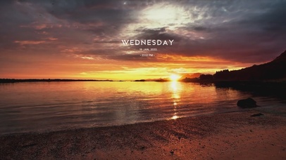 唯美治愈夕阳海边风景