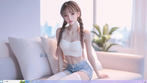 清纯马尾白丝少女