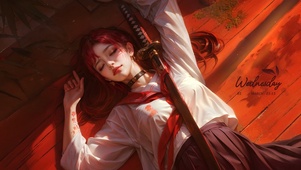 红发武士少女