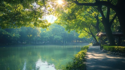 清新绿色护眼公园