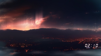 5k超宽屏城市傍晚夕阳